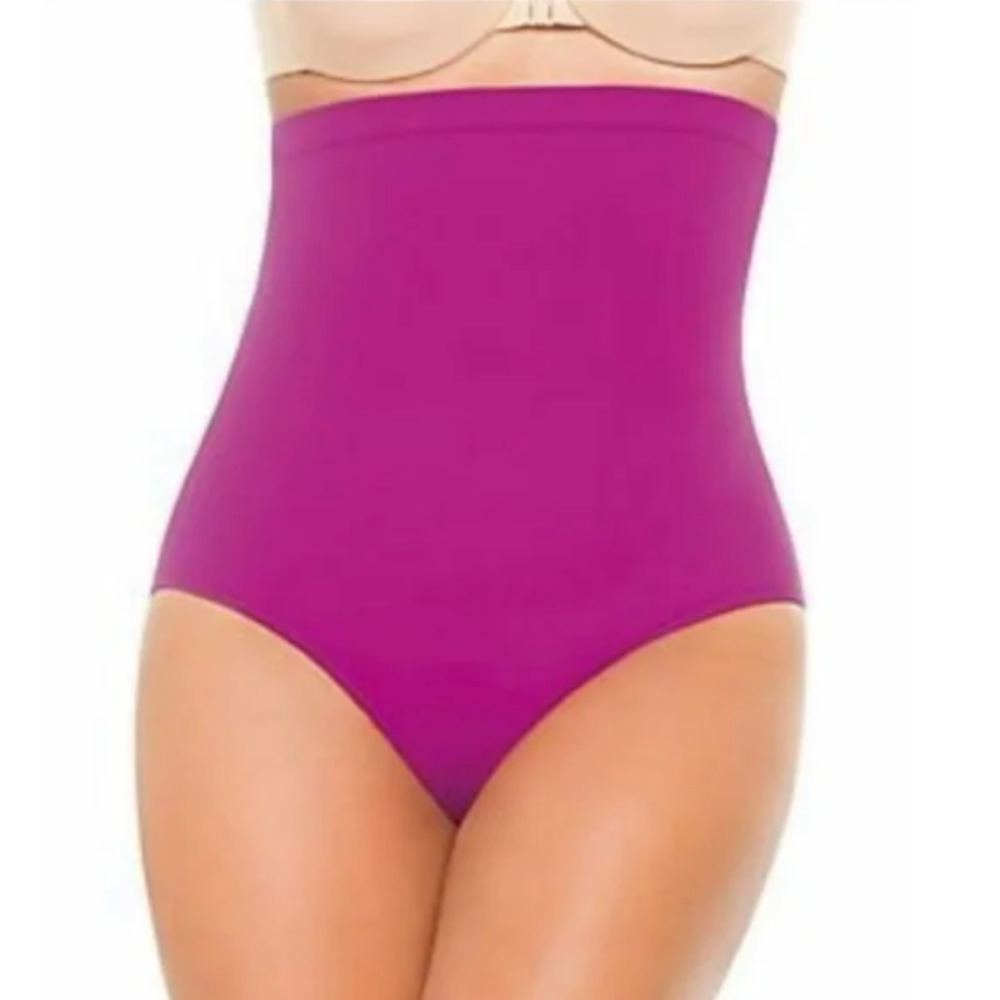 Spanx Let Go Slimming High Rise Shapewear Swim Bottom Size 12 Berry‎ NWT $98